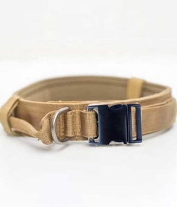 Hot Sale 2 Zoll Heavy Duty Combatte verstellbares langlebiges Halsband Metalls chnalle Großhandel Tactical Nylon Hunde halsband mit Griff - Product Image 4