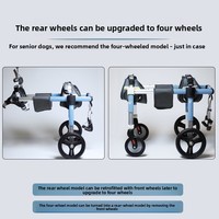 Fauteuil roulant pour chien en alliage d'aluminium personnalisé, homologué vétérinaire, pour animaux handicapés, avec roues de marche et d'entraînement, vente en gros
