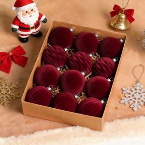 Christmas <b>Tree</b> <b>Ornaments</b> 6Cm 8Cm Velvet Ball Red Green Hanging Decorations For Xmas <b>Tree</b> Decoration - Product Image 1