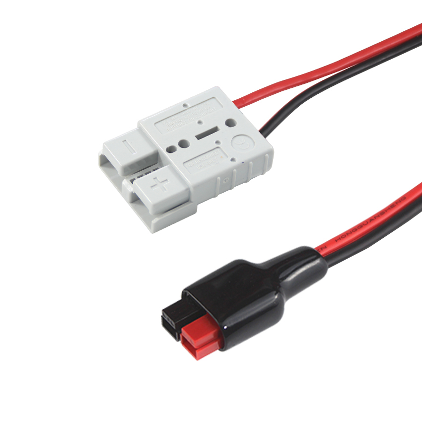 CESFONJER 2 sets batterijstekkers 50 A, batterijconnector, snelaansluiting, stekker met stofkappen voor auto, camper, caravan, motorfiets, boot (rood