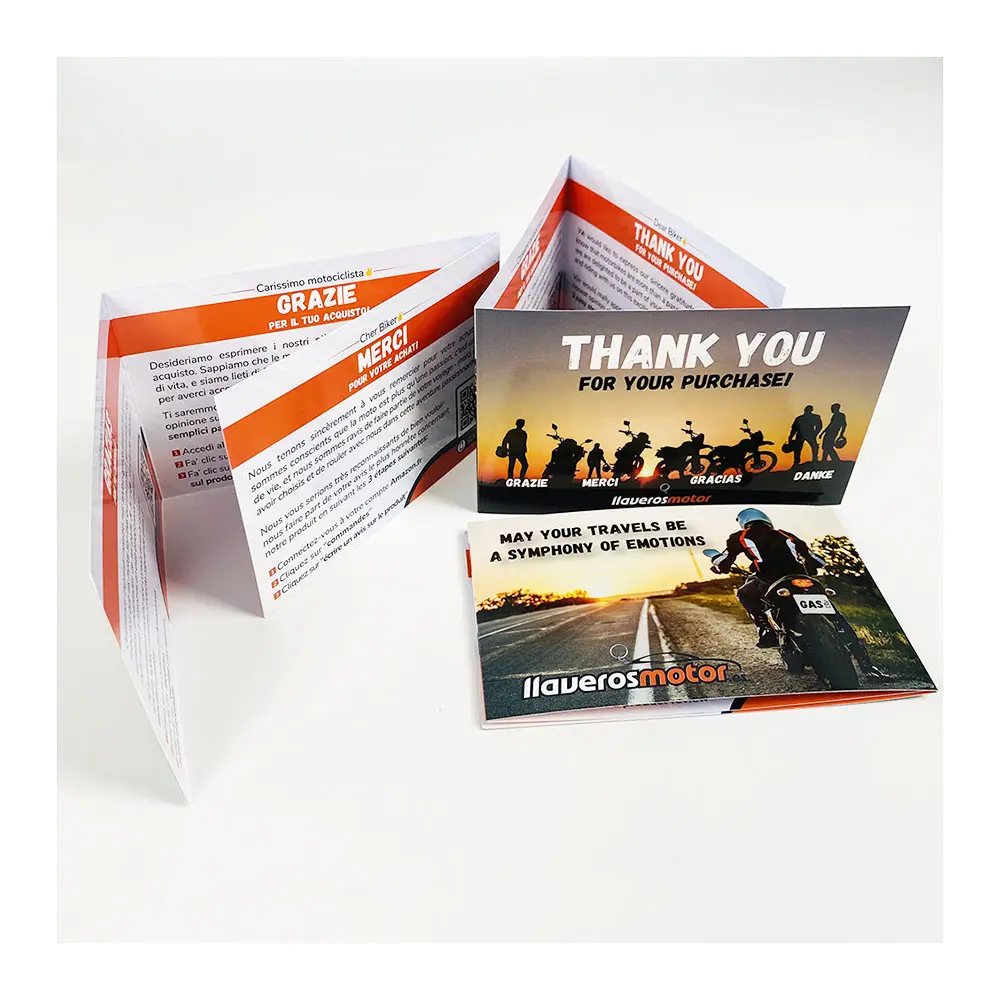 저렴한 비즈니스 사용자 정의 양면 광택 3 배 두꺼운 종이 전단지 광고 인쇄 감사 카드