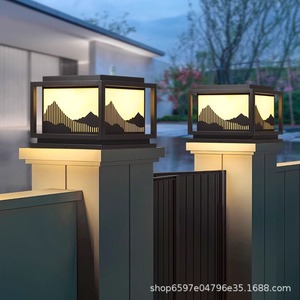 Lampe solaire à pilier en acier inoxydable Royal Pus 18W, lampe murale extérieure étanche pour villa, cour, portail - Product Image 5