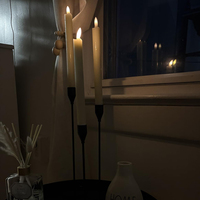 Toowin Bougies coniques en cire véritable sans flamme avec station de charge Flamme 3D Bougie LED pour Noël