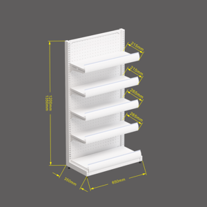 2025 עיצוב חדש מתכתי אור מדפים גונדולה עם מדפי גונדולה תצוגה אחסון עבור קמעונאות - Product Image 4