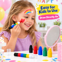 Crayons de peinture faciale empilables non toxiques pour enfants GP, 6 couleurs, lavables, pour fêtes d'anniversaire, événements scolaires, carnaval