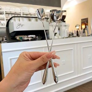 Dài xử lý thân thiện với môi thép không gỉ hiện đại Tea <span class=keywords><strong>Spoon</strong></span> trộn <span class=keywords><strong>Spoon</strong></span> Ice Scoop - Product Image 4