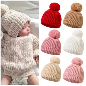<span class=keywords><strong>Bonnet</strong></span> en tricot à <span class=keywords><strong>gros</strong></span> pompons <span class=keywords><strong>Bonnet</strong></span> en coton pour nouveau-né <span class=keywords><strong>Bonnet</strong></span> en tricot fait main pour bébé - Product Image 2
