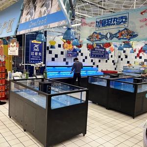 工場カスタマイズ長方形コンプリートシステムチラー海水スーパーマーケット活ロブスターキングクラブ保冷タンク水槽ガラス - Product Image 5