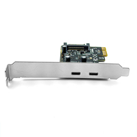 Carte d'extension PCIe double USB 3.1 Type-C PCI Express X1 2 ports 5 Gbit/s en métal pour ordinateur de bureau
