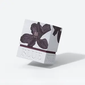 Luxuriöse luxus-verpackungsbox mit logo der neuartigen hautpflege kerze aus papier quadratische form kundenspezifische parfümbox