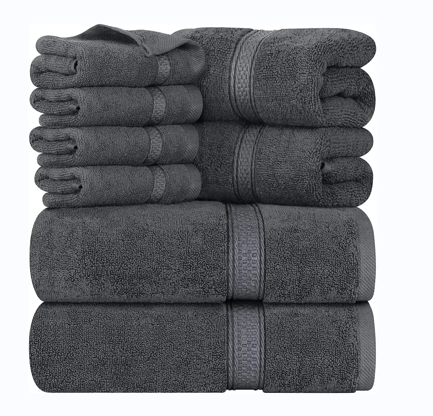 Wholesale High Quality 600 GSM Cotton Bath Towel Set 8 Piece Towel Set for Bathroom Shower