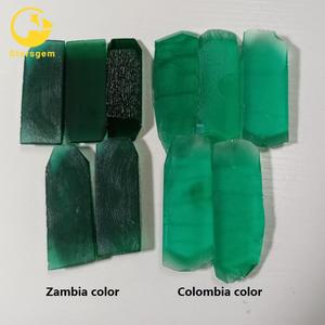 Hydrothermal Syn émeraudes et émeraudes matières premières coupe et meulage de diverses épaisseurs de l'usine directe russie - Product Image 2