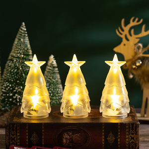 Christmas LED Night Light Glowing Star Tree Shaped <b>Battery</b>-<b>Powered</b> Plastic Table Lamp Star Topper for Home Party Decor - Product Image 1