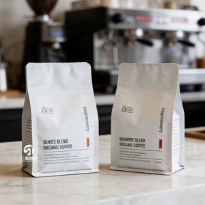 Bolsa de Café Personalizada con Impresión Digital UV Rápida, con Válvula y Cierre, Fondo Plano, 250g 500g, Bolsa de Empaque para Granos de Café Negro - Product Image 1