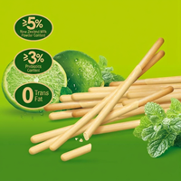 Bâtonnets de biscuits enrobés de fruits et de chocolat, saveurs variées, emballés individuellement, avec logo personnalisé disponible