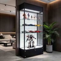 Vitrine d'exposition en verre sur mesure avec éclairage LED, modèle pour bijoux et objets de collection, avec serrure