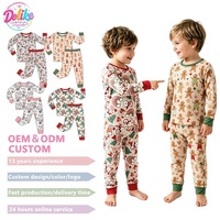 Ensemble de pyjamas imprimés de Noël pour bébé, combinaison à fermeture éclair pour nourrisson, combinaison de fête pour bébé, vêtements de nuit pour bébé à motif personnalisé