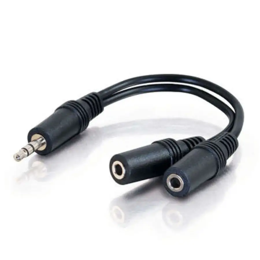 Kualitas Tinggi 3.5Mm Y Splitter 2 Jack Male untuk Perempuan 1 Headphone Mic Audio Kabel Adaptor