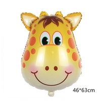 Offre Spéciale moyen dessin animé tête d'animal feuille ballon tigre Lion singe zèbre girafe vache cheval tête dessin animé ballon pour fête déco