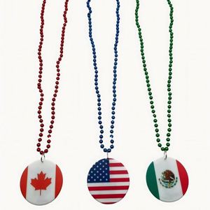 Collar de Cuentas de Plástico con Bandera Nacional de EE. UU.-México-Canadá - Accesorios de Animación con Bandera Nacional para Varios Países - Product Image 1