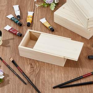 กล่องเก็บของไม้ขนาดเล็กกล่องไม้สำหรับเก็บของกล่องไม้พร้อมฝาเลื่อน - Product Image 5