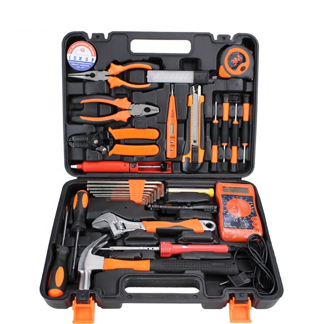 30PCS Professional Hand Tool Set with Multimeter Soldering Iron Kit Household Electrician Repair Box, for Home DIY Maintenance
