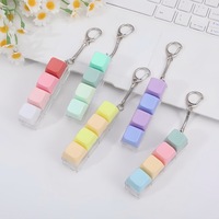 Hot Selling Macaron 4 Key RGB Light EVA Fidget Clicker Keychain Portable Plastic Mechanical Keycap Student Office Stress Relief