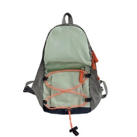 Sac à dos en polyester léger de style coréen japonais sac d'école de pique-nique mignon conception de logo de bloc de couleur à la mode pour les étudiants