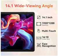 Tableta de 14 pulgadas con pantalla grande FHD Android13 y equipada con reconocimiento facial, tableta educativa de negocios