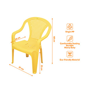 PP <b>Plastic</b> Modern Design Patio Chair <b>Mesh</b> Backrest Outdoor Garden Chair Stackable Waterproof Lightweight Dining Chair Full Color - Product Image 2