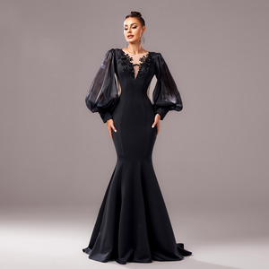 Sexy Night Dress - Long Sleeve Black Bodycon Mini Dress