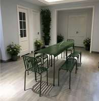 Fauteuil d'extérieur moderne en métal, imperméable et durable, chaise de salle à manger robuste pour la maison, le jardin, le café, le restaurant commercial