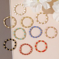 Hot Selling Bohemian Bunte Miyuki Samen perlen Armband Handgemachte einfache elastische Perlen Ring für Frauen Schmuck