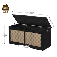Banc de rangement en gros, compatible dropshipping, coffre de rangement en bois, boîte à jouets en bois avec couvercle relevable pour l'organisation