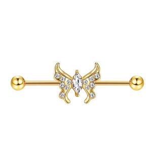 1 pièce breloque dorée pour <span class=keywords><strong>piercing</strong></span> en acier inoxydable pour femme <span class=keywords><strong>bijoux</strong></span> de fête pour <span class=keywords><strong>piercing</strong></span> de pont d'oreille en forme de fleur <span class=keywords><strong>bijoux</strong></span> de corps - Product Image 5