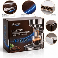 Boîte d'expédition personnalisée recyclable brillante en carton ondulé E pour machine à expresso, avec fermeture magnétique, doublure en éponge et vernis sélectif UV
