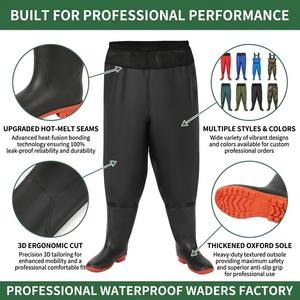 Senshuo Waders utilitaires à taille haute, grande taille, surdimensionnés, extra spacieux, en vinyle robuste, à semelle rouge, pour travaux lourds et boue - Product Image 3