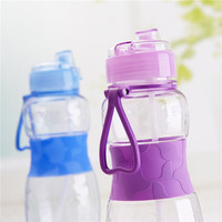 600ml Sans Bpa Bouteilles D'eau avec de la paille en plastique transparent bouteille d'eau potable