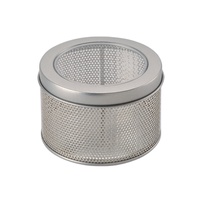 Boîtes en métal rondes de haute qualité en fer blanc avec couvercle en maille PVC, emballage recyclable pour haut-parleurs