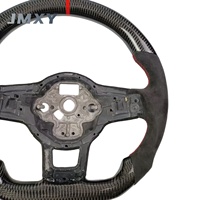 Individualisiertes Sport-Carbonlenkrad mit Abgeflachtem Boden, Perfekt Passend für VW Golf 7 R MK7 GTI, Echtes Carbonlenkrad