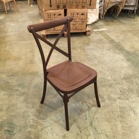 Chaise en plastique PP marron à dossier croisé, bon marché et de haute qualité, pour les fêtes en plein air, vente en gros