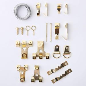 282 pièces <span class=keywords><strong>de</strong></span> mini cadres photo dorés, kit <span class=keywords><strong>de</strong></span> crochets muraux en métal avec trou <span class=keywords><strong>de</strong></span> serrure, crochets robustes pour photos, œuvres d'art, photos, avec clous, <span class=keywords><strong>fil</strong></span> <span class=keywords><strong>de</strong></span> suspension - Product Image 6
