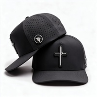 Topi Bisbol 5 Panel Sporty Anti Air Bahan Polyester dengan Patch Karet PVC Grosir, Desain Salib Kristen, Dapat Dikustomisasi, Gaya Vintage Gorras