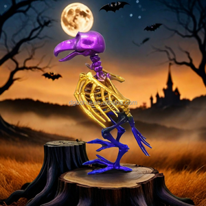 <b>Plastic</b> Manufacture Classic <b>Plastic</b> Toy <b>Animal</b> Skeleton Crow Skeleton Model for Holiday Party Props Halloween Decoration - Product Image 6