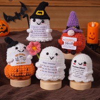 Poupées d'Épaule en Peluche au Crochet Faites à la Main pour Halloween 2026, Décoration Positive Sorcière, Poupée Amigurumi Tricotée avec Carte Personnalisée