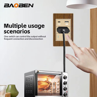 BAOBEN Panneau acrylique imitation bois Prise murale USB Type C à charge rapide norme Brésil Interrupteur TV satellite Téléphone CAT5 CAT6 Or