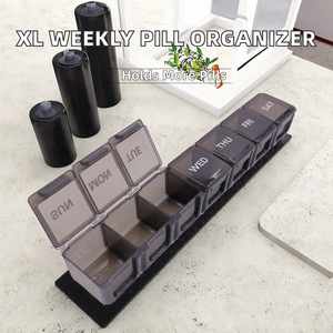 กล่องยา OEM ขนาดใหญ่พิเศษ กล่องจัดยา 7 วัน กล่องยาประจำวัน กล่องยาแบบรายสัปดาห์ กล่องพลาสติกสำหรับจัดวิตามิน ใช้ในบ้าน - Product Image 2