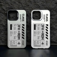 Coque de téléphone antichoc au design populaire inspiré d'une carte d'embarquement pour iPhone 16 15 Pro Max 14 13 12 11 XS XR – Créativité et simplicité