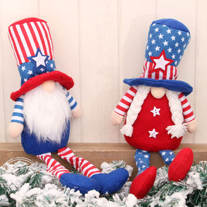 Nuevo producto transfronterizo: Muñeco festivo del Día de la Independencia estadounidense de gran tamaño con piernas, muñeco de duende sin rostro con estrellas y rayas. - Product Image 4