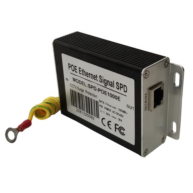 1 Port AC/DC 48V Gigabit RJ45 PoE Surge Protector POE Ethernet Signal SPD for CCTV Camera DVR